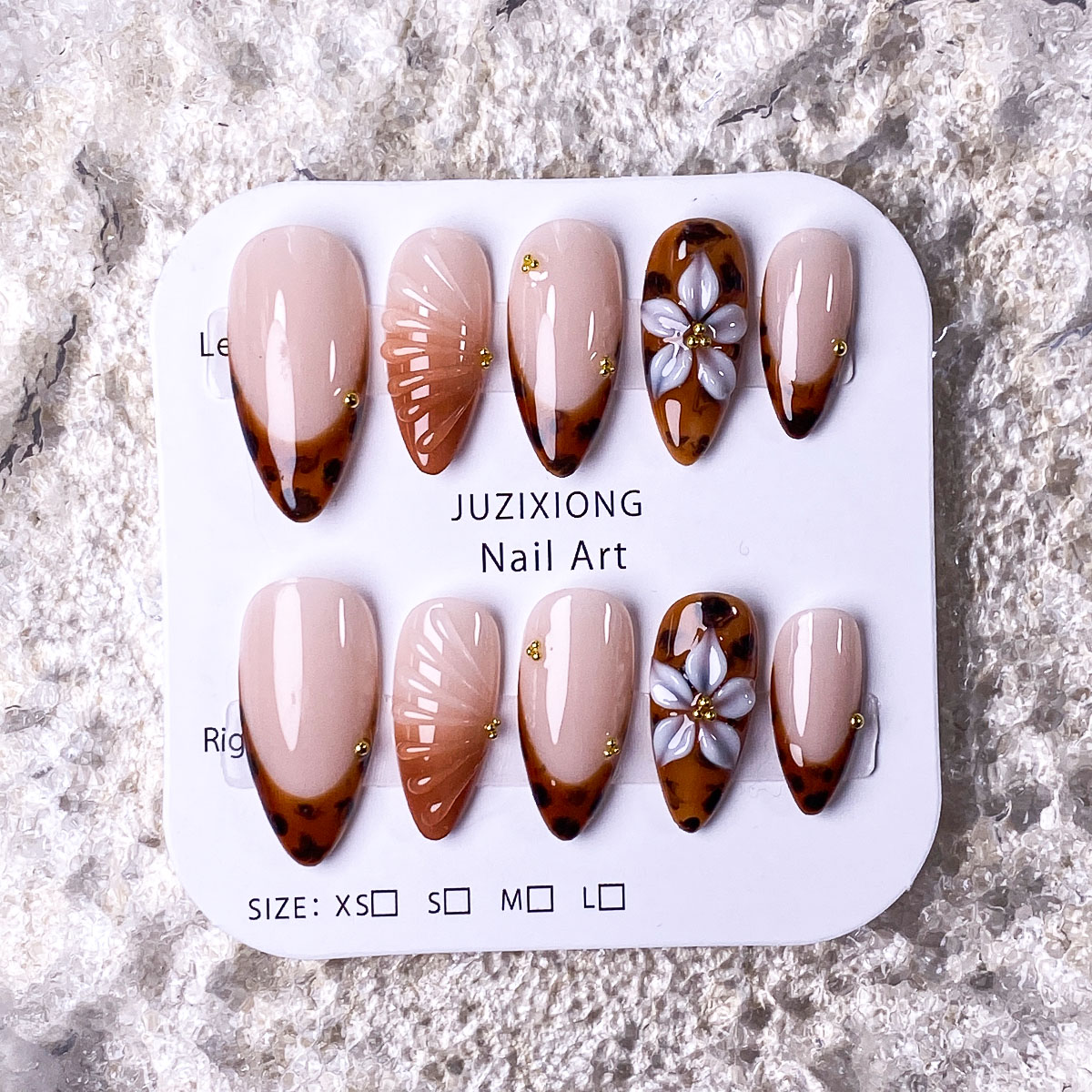 Pressed Flower Art - 10 pieces of handcrafted brown gradient