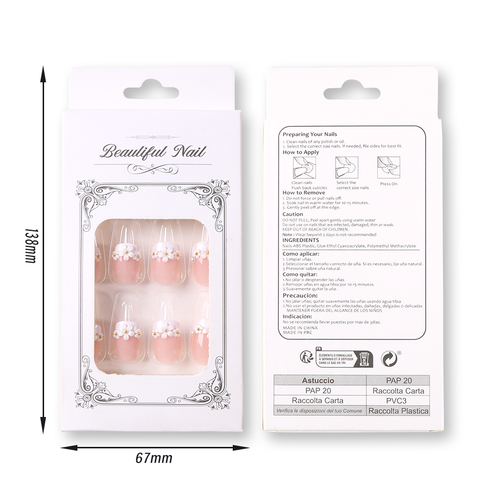 24pcs Medium Long Acrylic Fake - Pressed Flower Art recensie en prijs