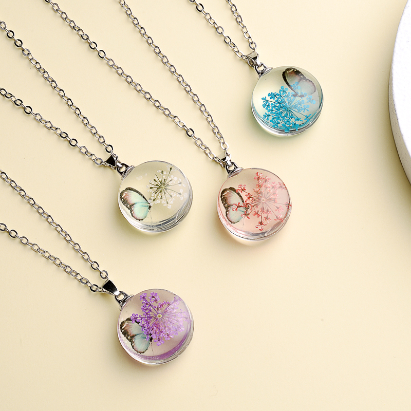 Fahion Glass Charm Real Dried  - Birth Flower Necklace recensie en prijs