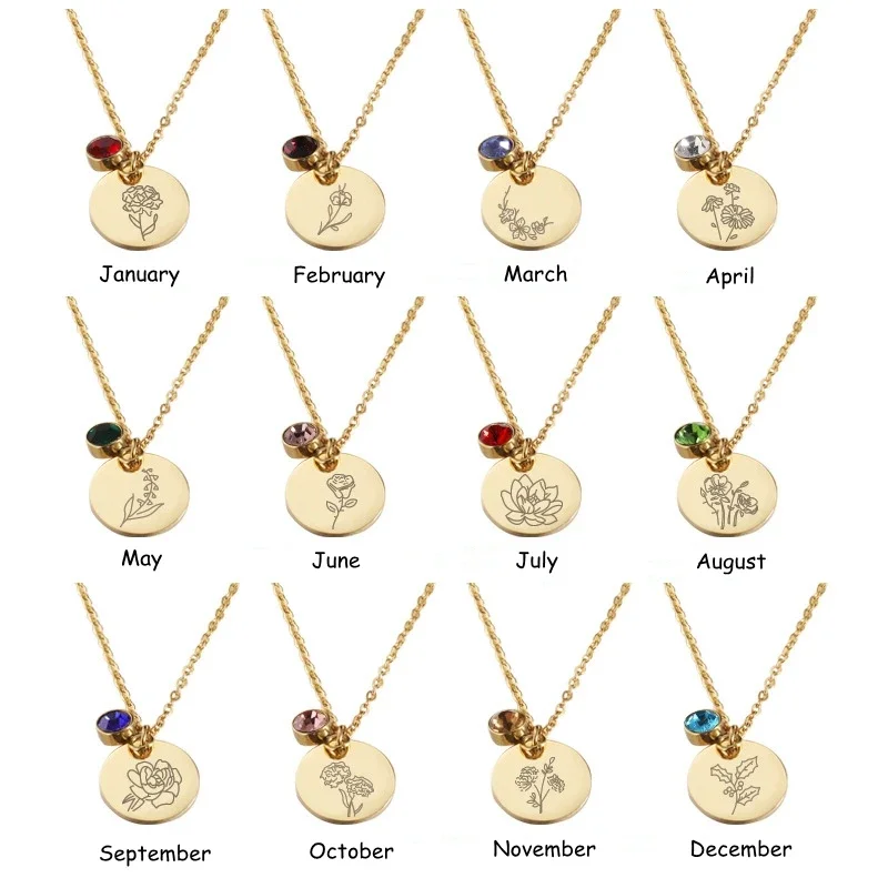 Birth Month Flowers Clipart Fl - Birth Flower Necklace recensie en prijs