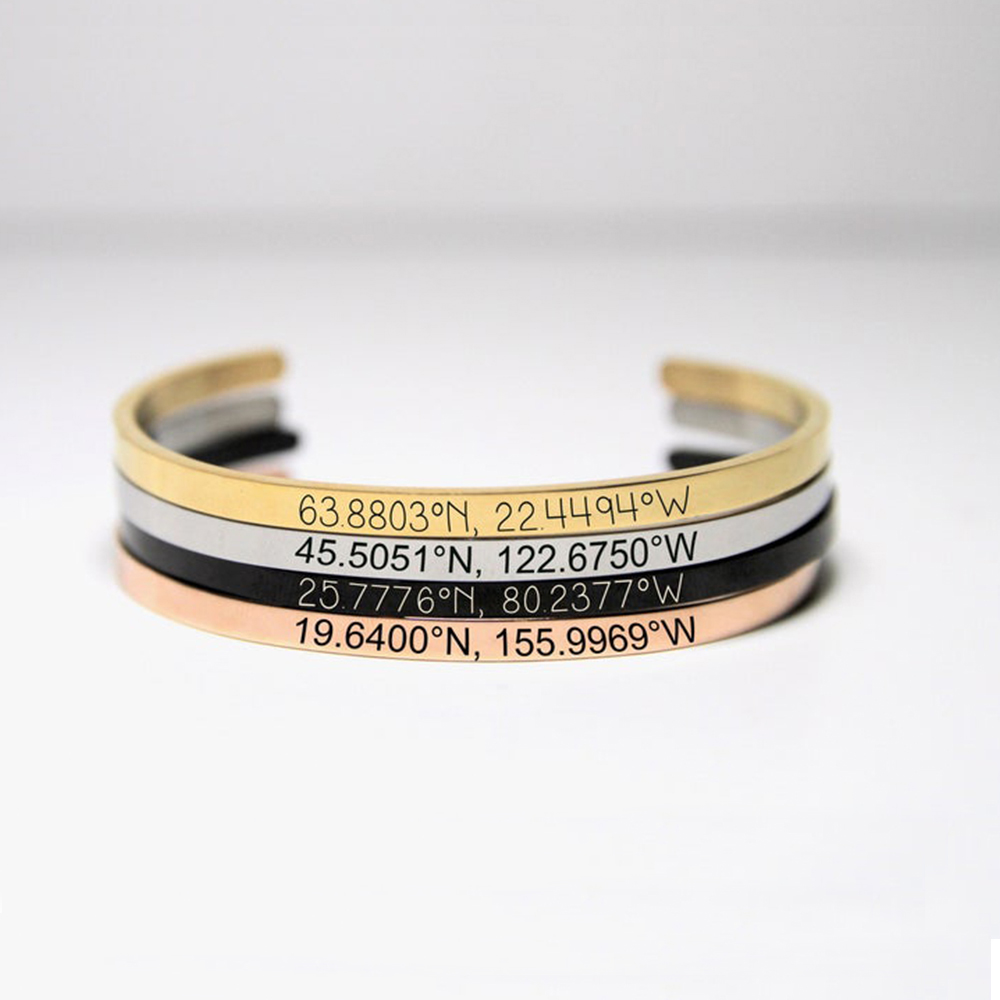 Customized Personalized 4mm Wi - Coordinates Bracelet recensie en prijs