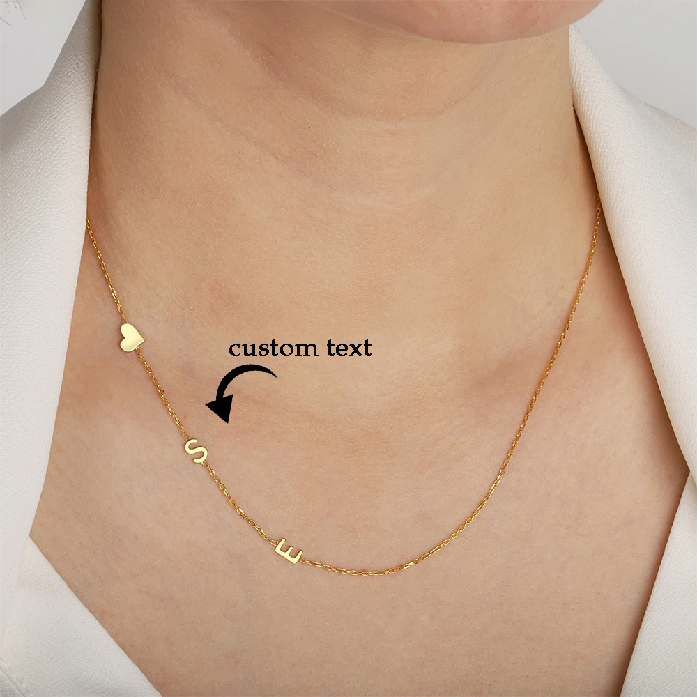 Custom Heart Sideways Letter I - Name Necklace Custom recensie en prijs