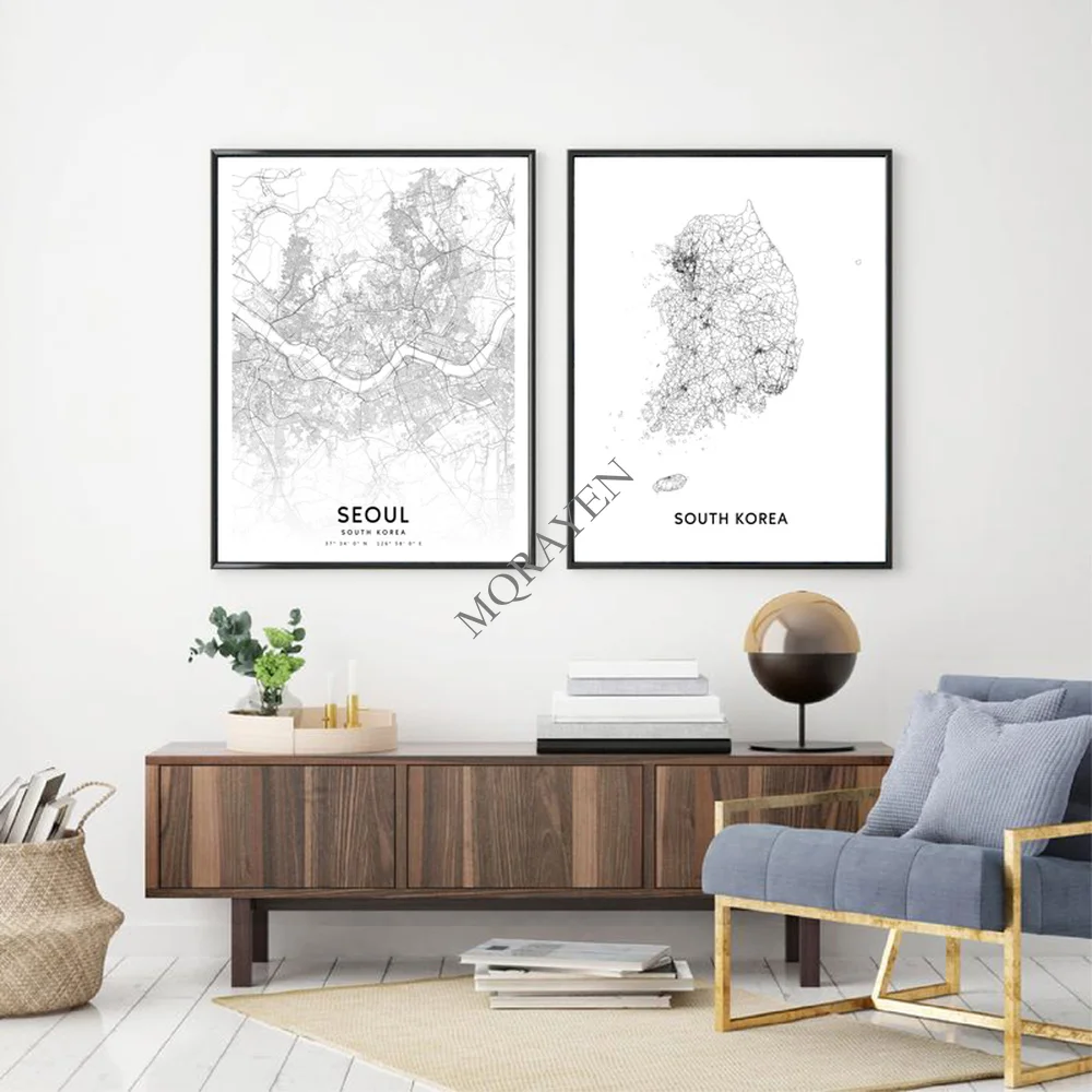 South Korea Map Black and Whit - Custom Star Map recensie en prijs