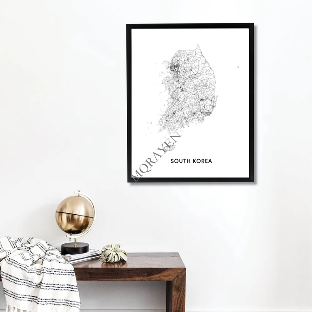 South Korea Map Black and Whit - Custom Star Map recensie en prijs