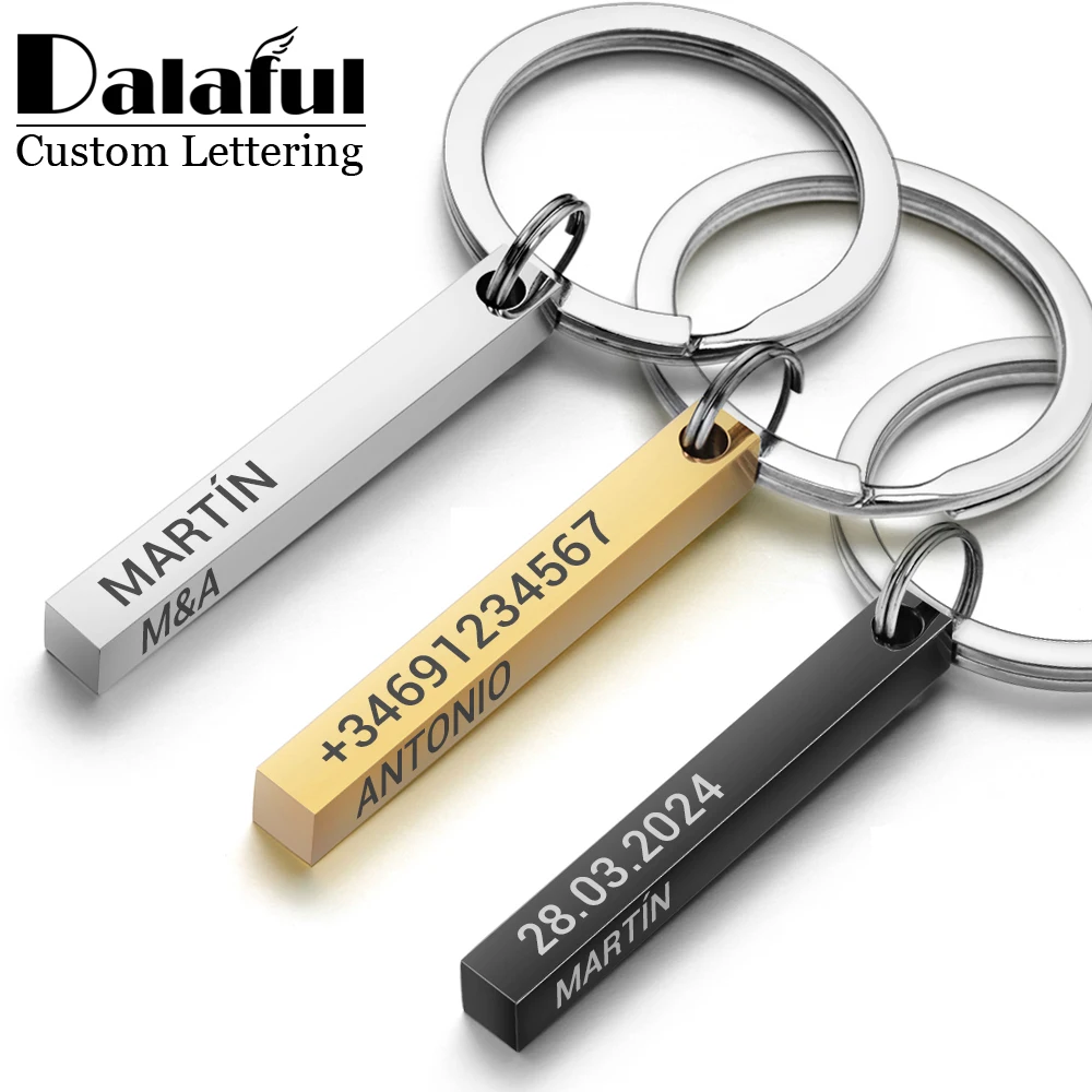 Personalized 3D Bar Keychain E - Initial Ring Custom recensie en prijs