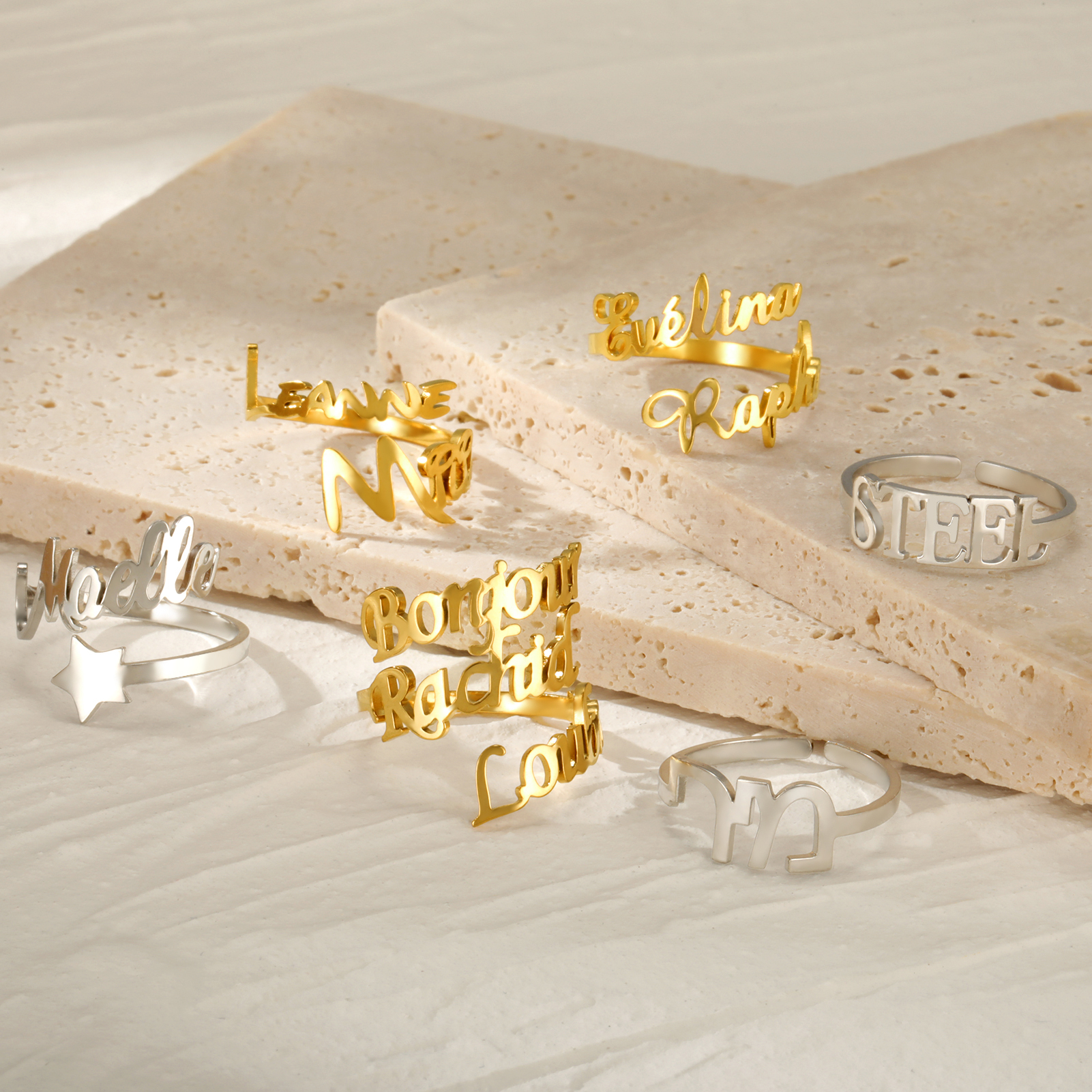 Custom Double Name Rings for W - Initial Ring Custom recensie en prijs
