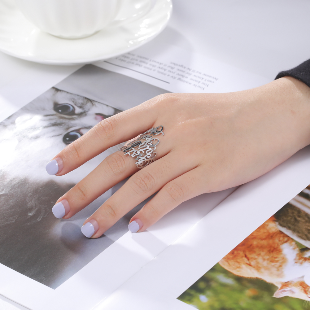 Custom Double Name Rings for W - Initial Ring Custom recensie en prijs