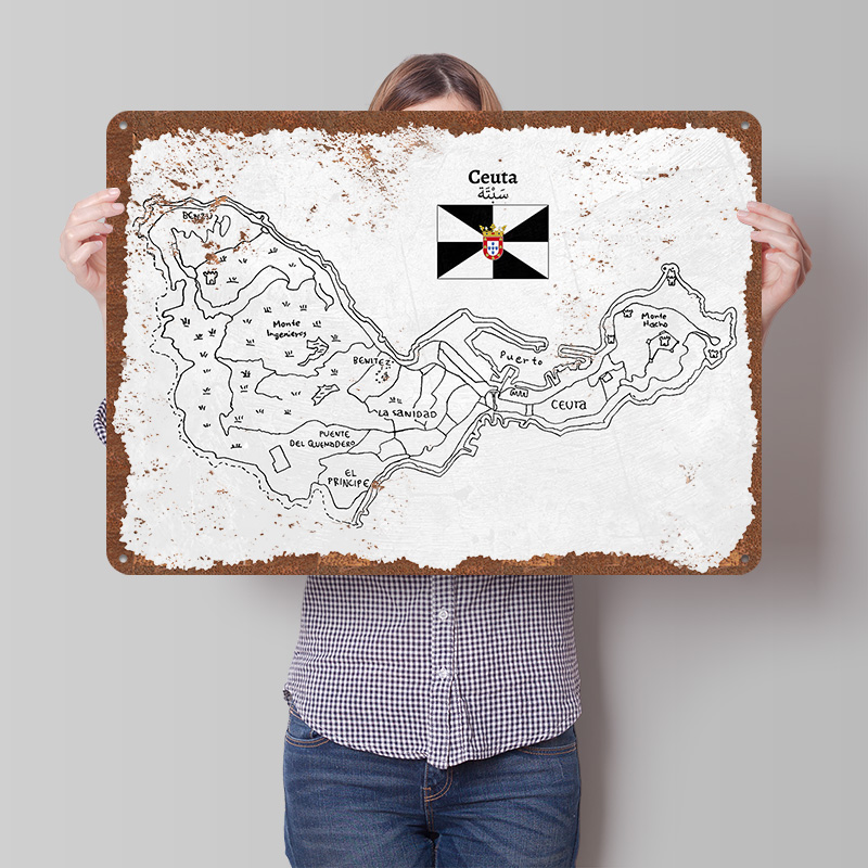 Handdrawn Map of Ceuta. Poster - Custom Map Poster recensie en prijs