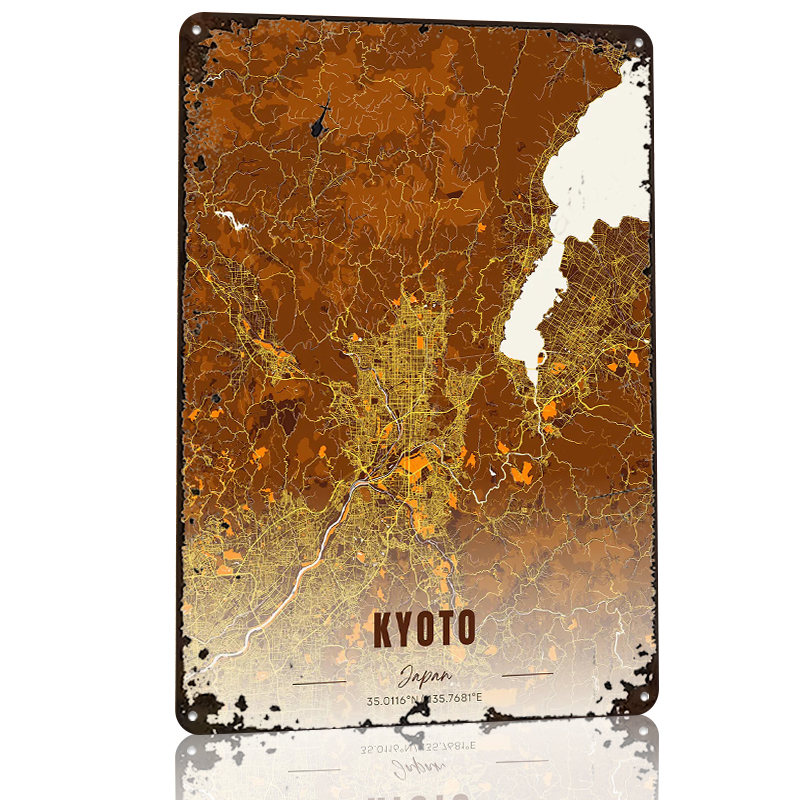 Kyoto Japan Map Art Metal Post - Custom Map Poster recensie en prijs