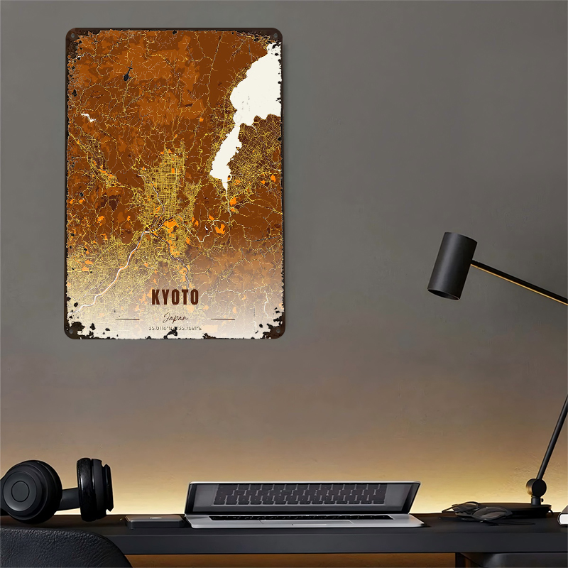 Kyoto Japan Map Art Metal Post - Custom Map Poster recensie en prijs