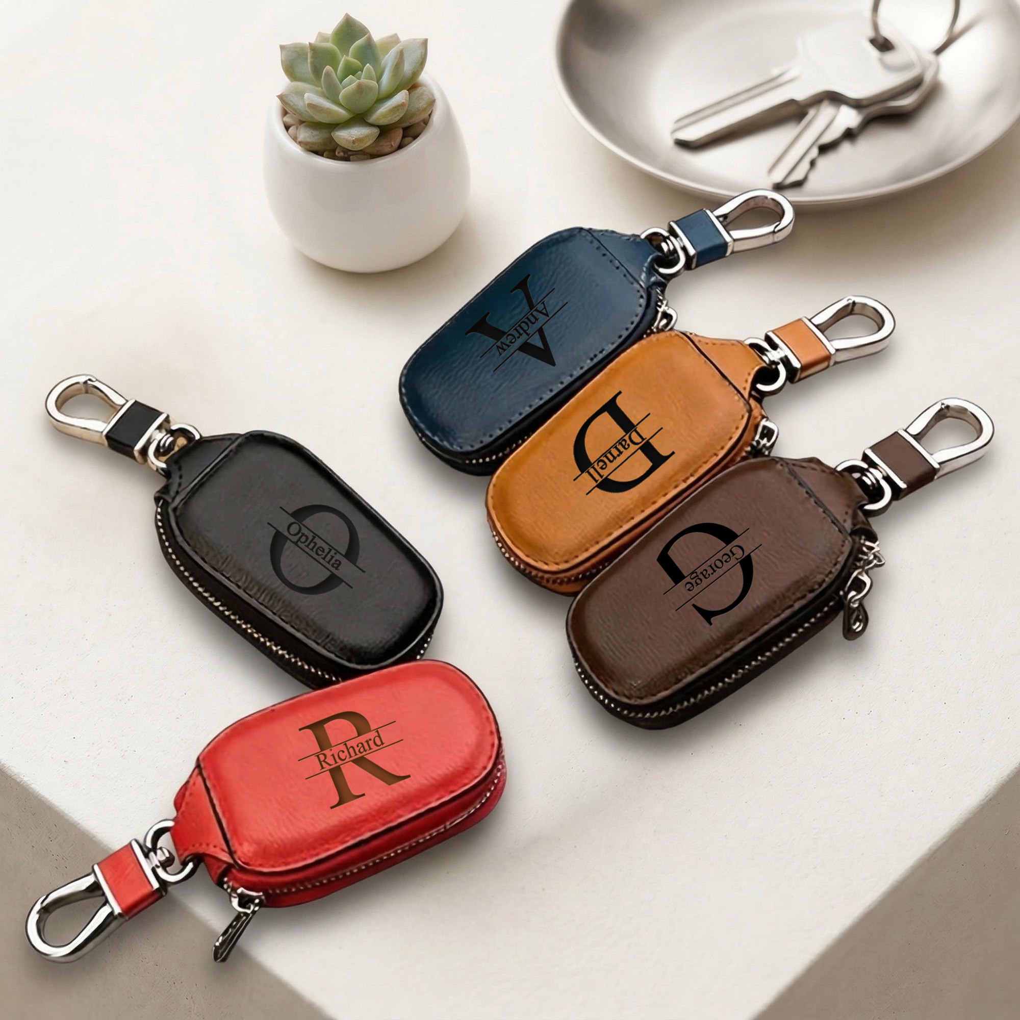 Personalized Custom Zipper Key - Monogram Keychain Leather recensie en prijs