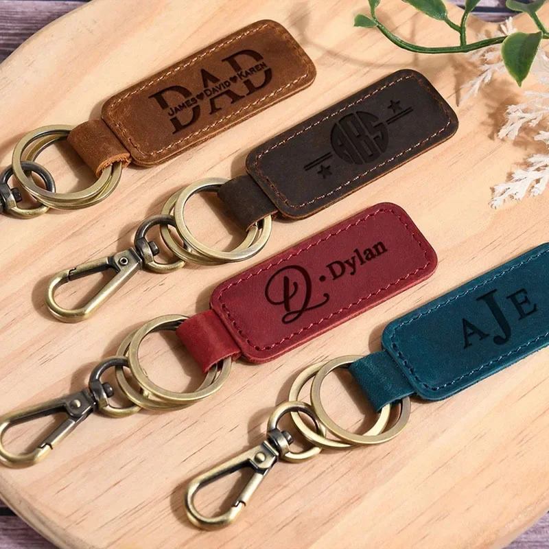 Laser Custom Logo Leather Keyc - Initial Ring Custom recensie en prijs