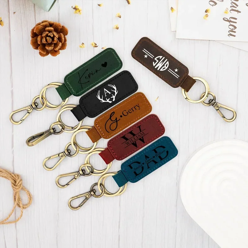 Laser Custom Logo Leather Keyc - Initial Ring Custom recensie en prijs
