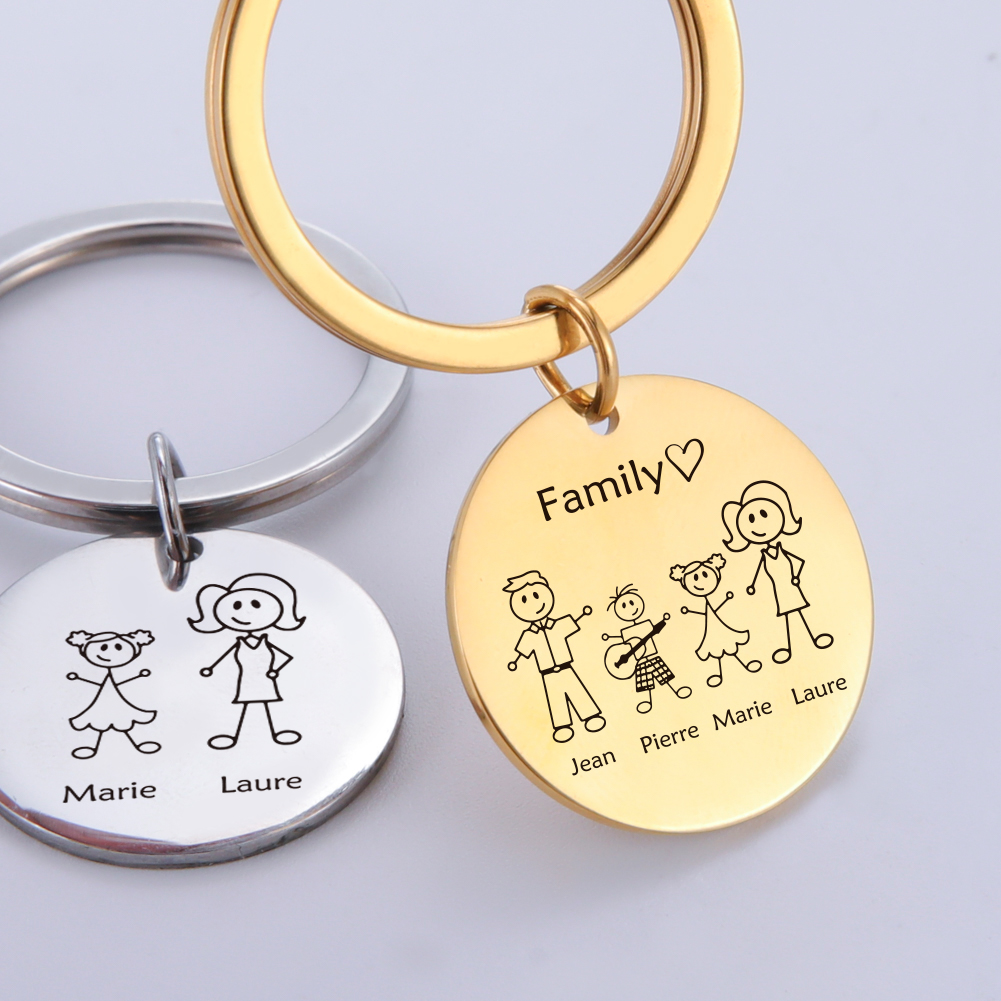 Family Personalized Keychain C - Initial Ring Custom recensie en prijs