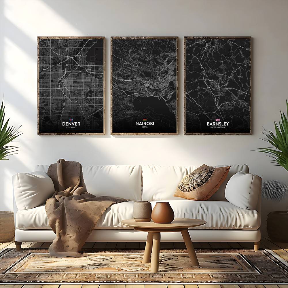 Paris London New York CUSTOM C - Custom Map Poster recensie en prijs