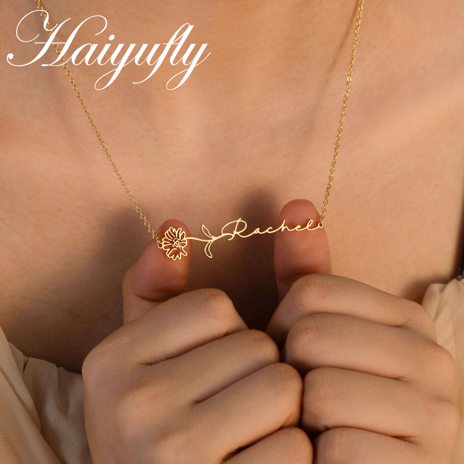 Haiyufly Custom Name Necklace  - Birth Flower Necklace recensie en prijs