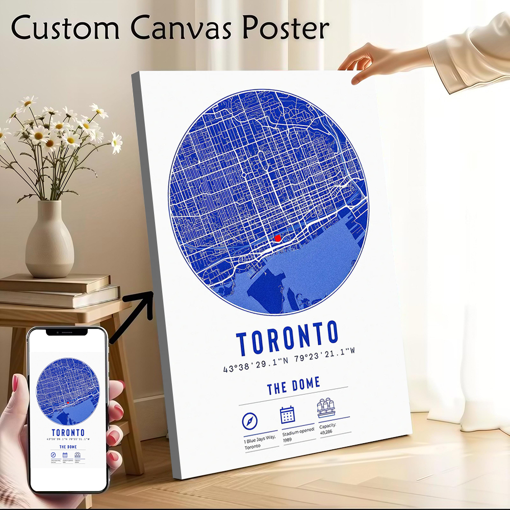 Toronto Map Print Printed Canv - Custom Map Poster recensie en prijs