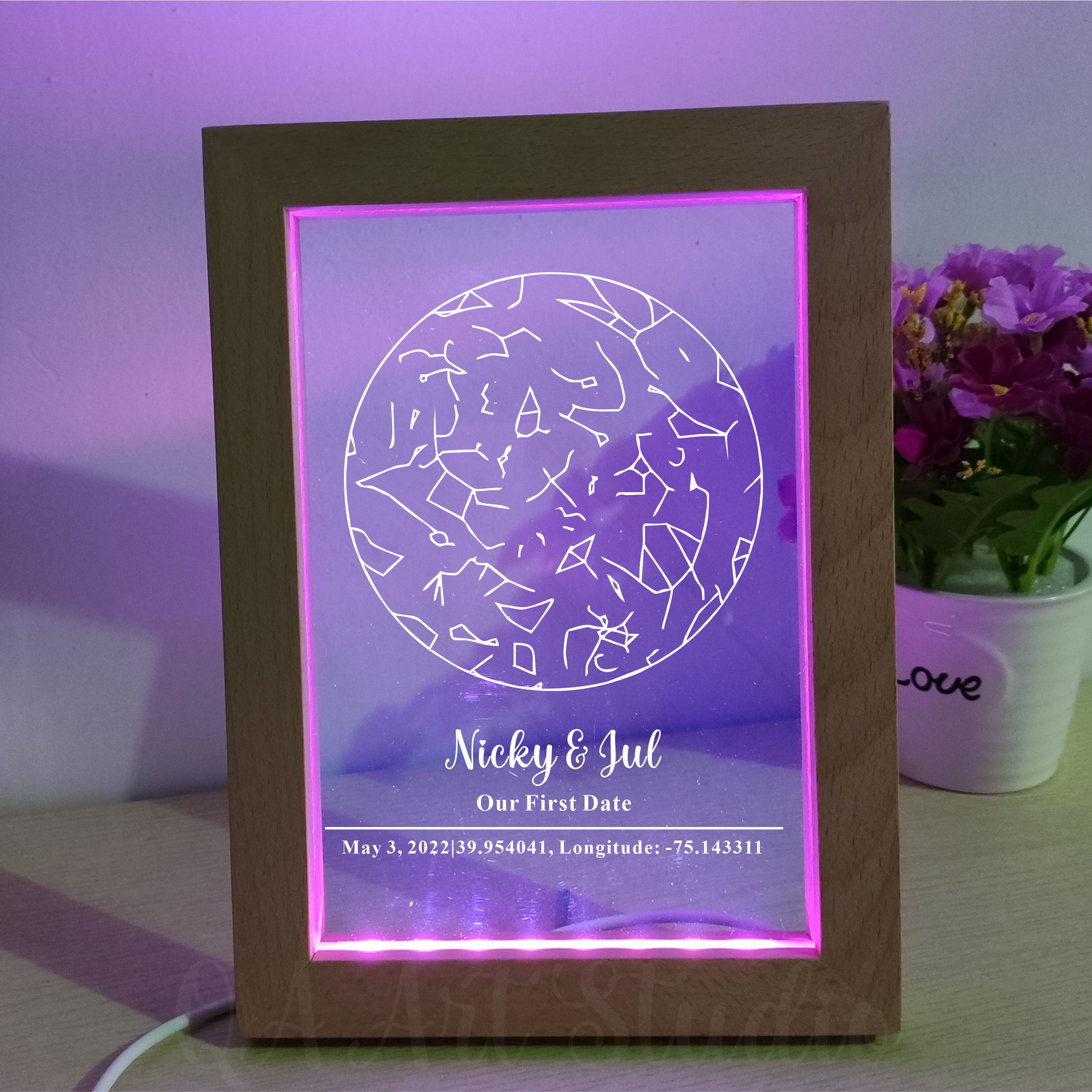 Personalized Wooden Acrylic Ni - Custom Star Map recensie en prijs