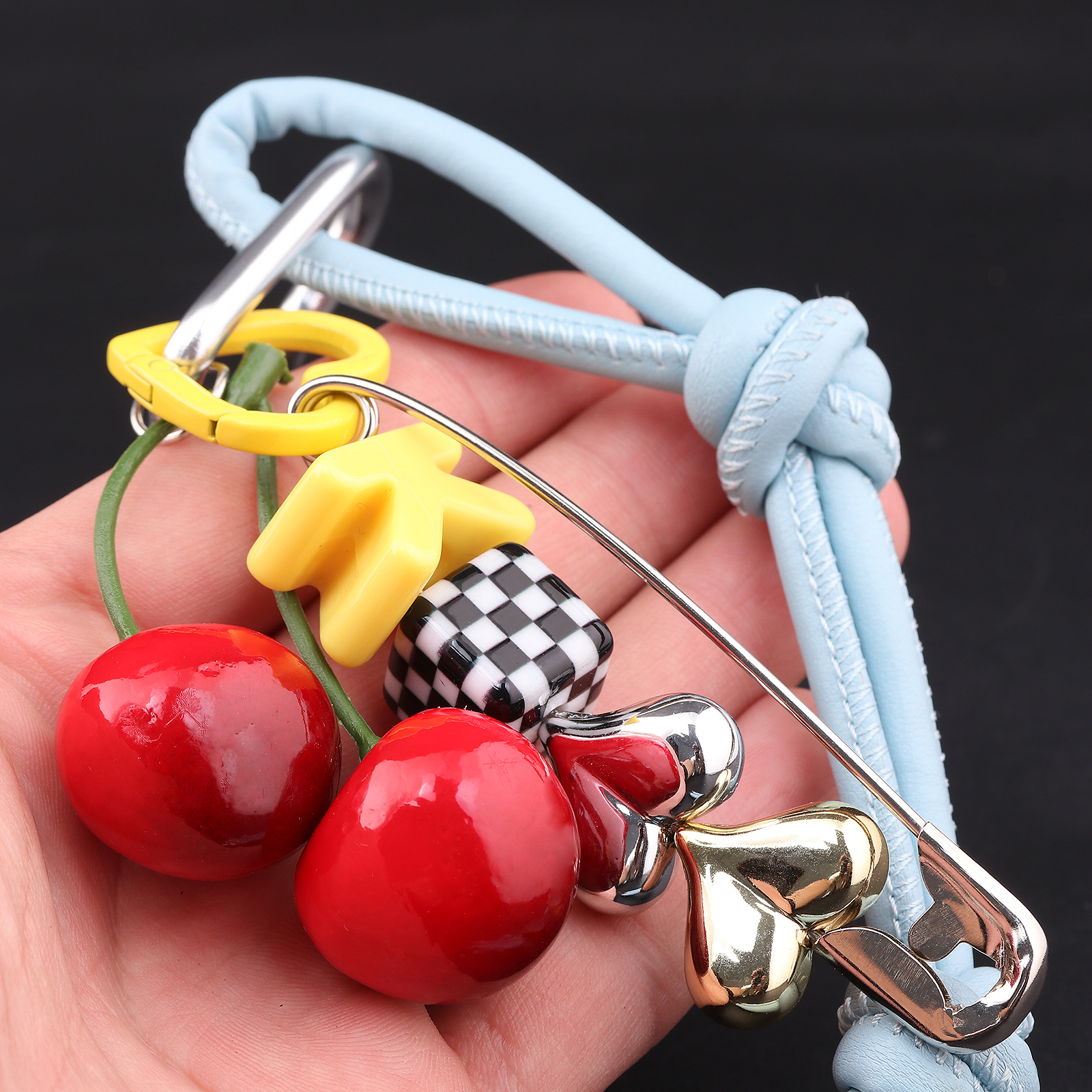 Y2k Cute Cherry Alphabet PU Le - Monogram Keychain Leather recensie en prijs