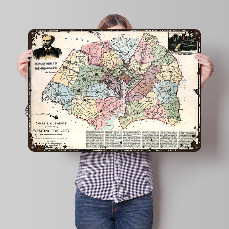 Map of Washington City Printed - Custom Map Poster recensie en prijs