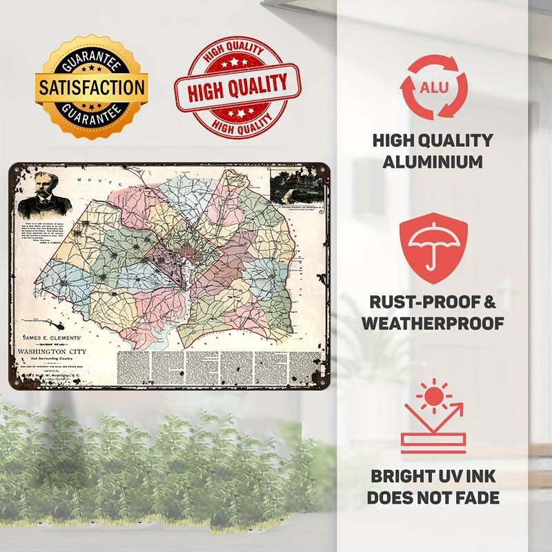 Map of Washington City Printed - Custom Map Poster recensie en prijs