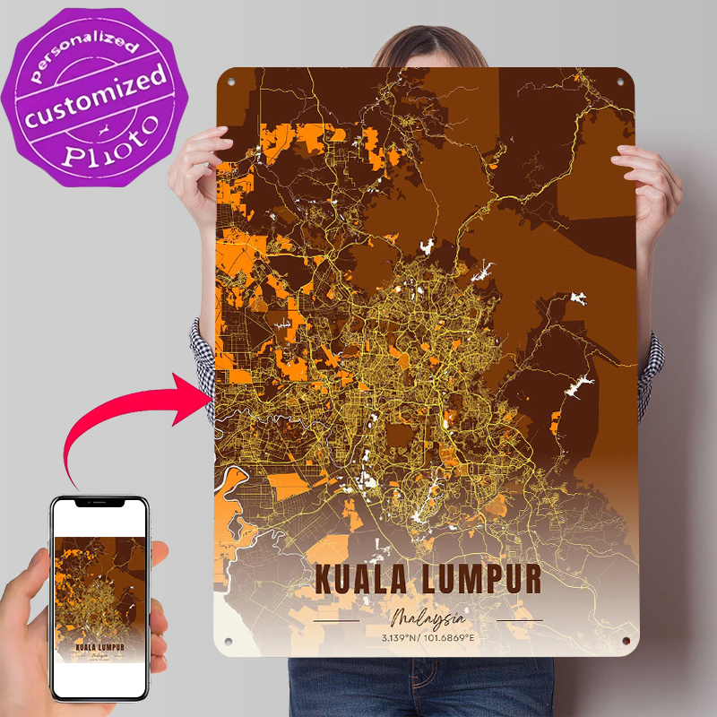 Kuala Lumpur Map Art Printed P - Custom Map Poster recensie en prijs