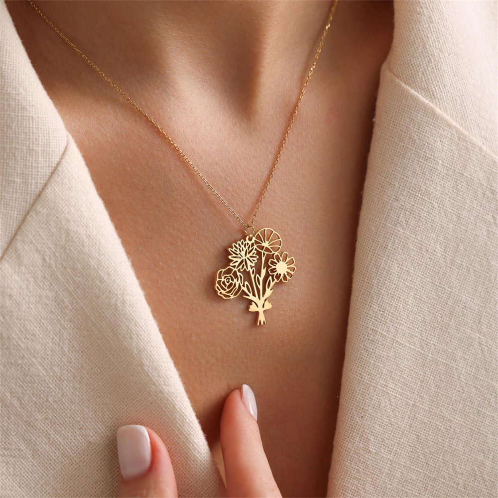 Personalized Birth Flower Bouq - Birth Flower Necklace recensie en prijs