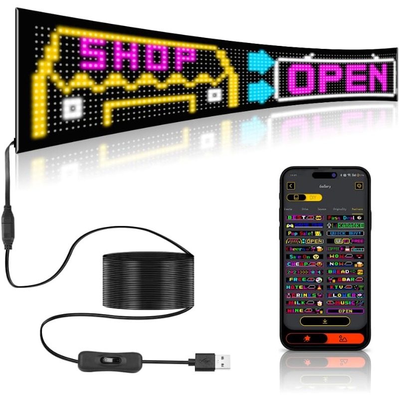 Programmable LED Sign Scrollin - Custom Map Poster recensie en prijs