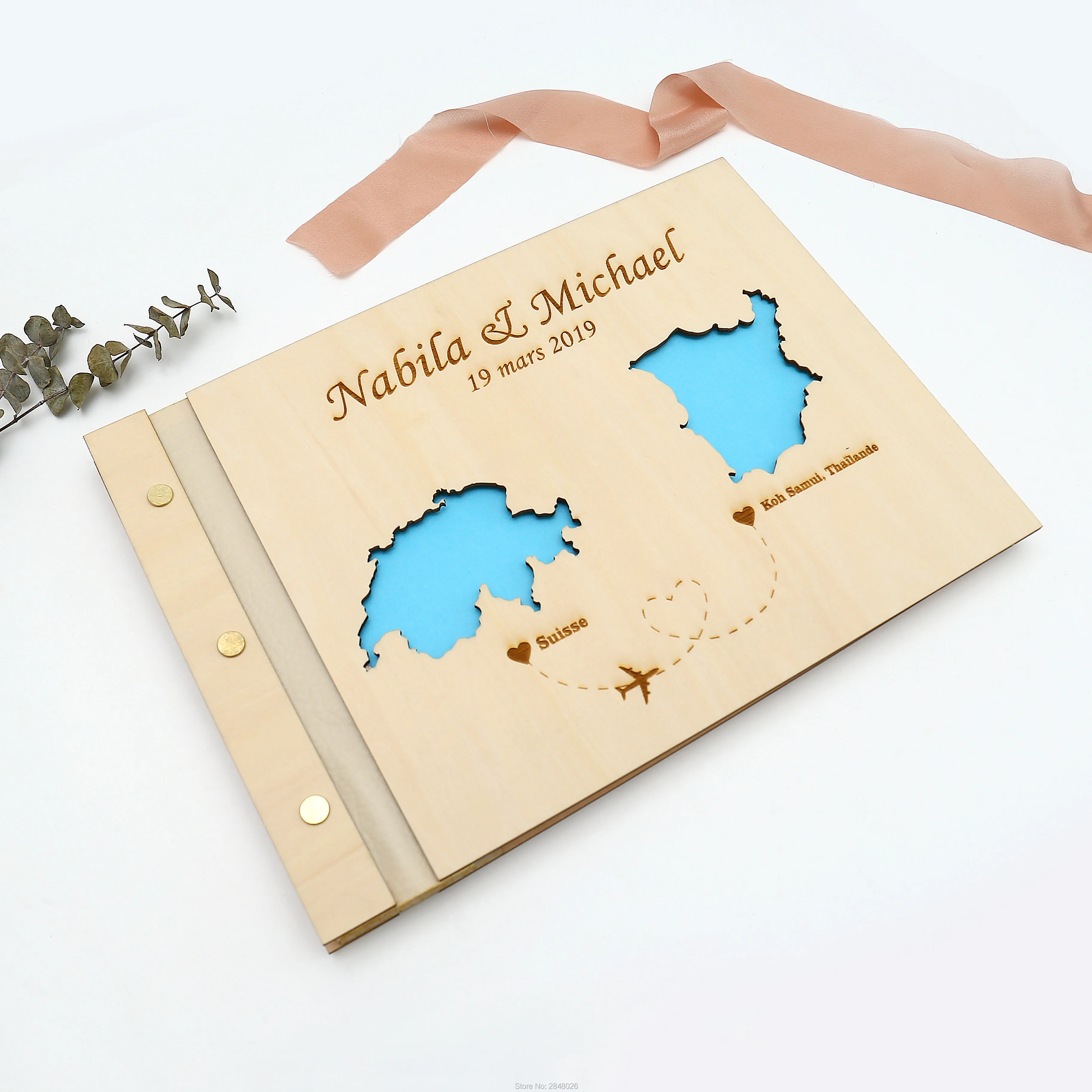 Rustic engraved wedding guestb - Custom Star Map recensie en prijs