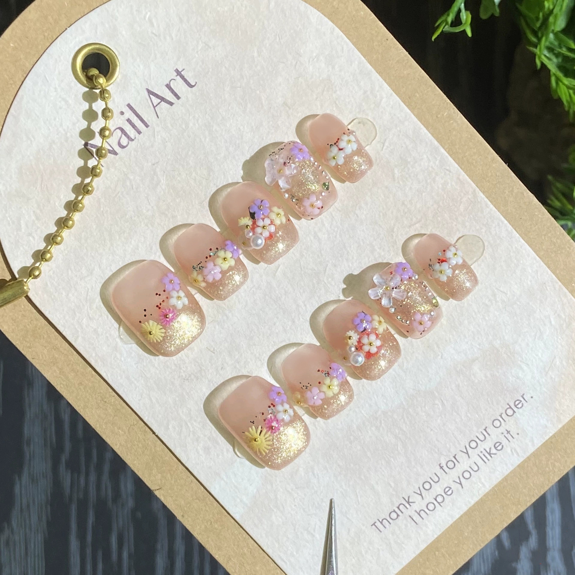 Handmade Press on Nails Summer - Pressed Flower Art recensie en prijs