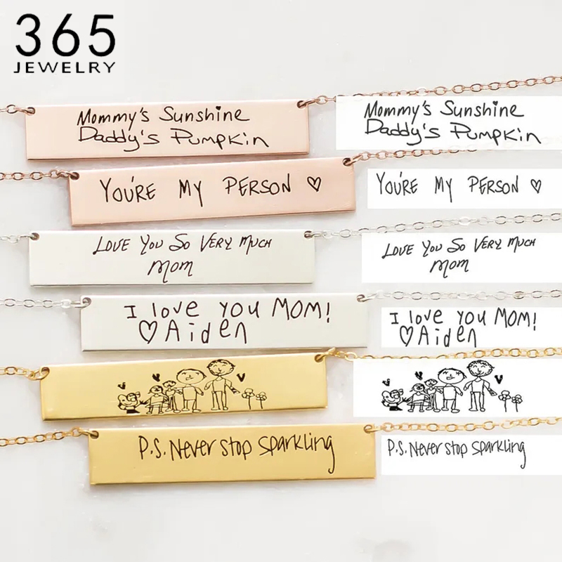Custom Handwriting Name Bar Pe - Handwriting Necklace Bar recensie en prijs