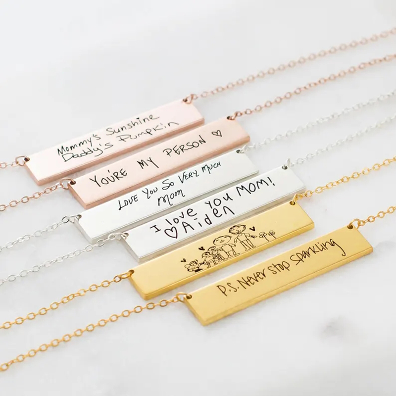 Custom Handwriting Name Bar Pe - Handwriting Necklace Bar recensie en prijs