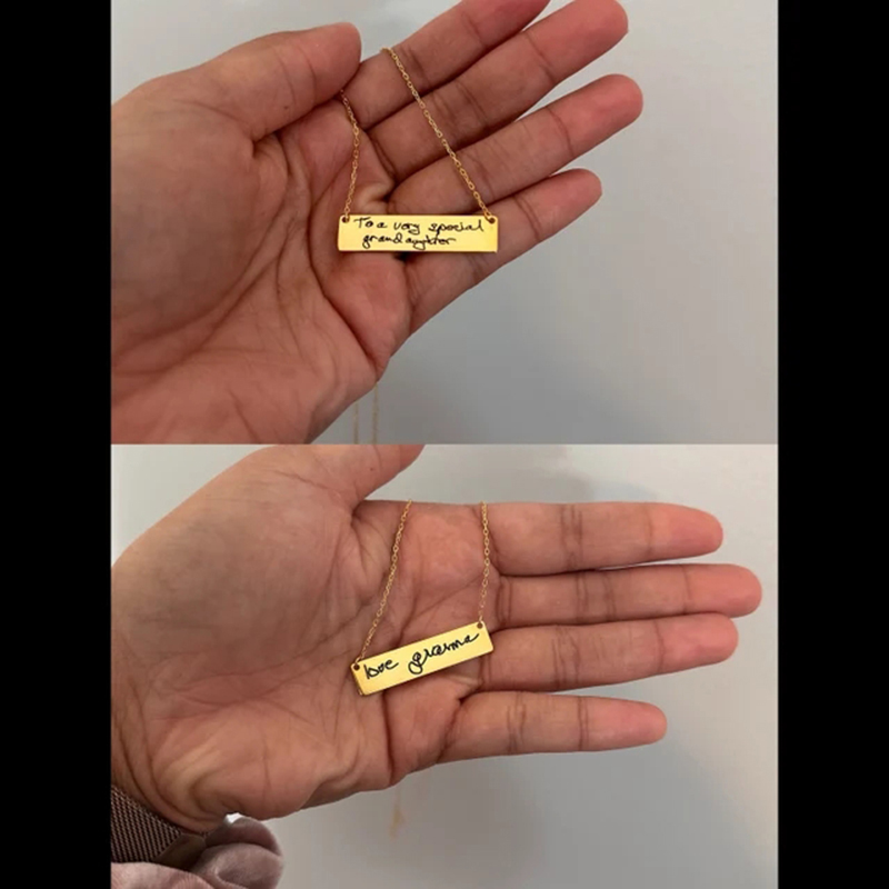 Custom Handwriting Name Bar Pe - Handwriting Necklace Bar recensie en prijs