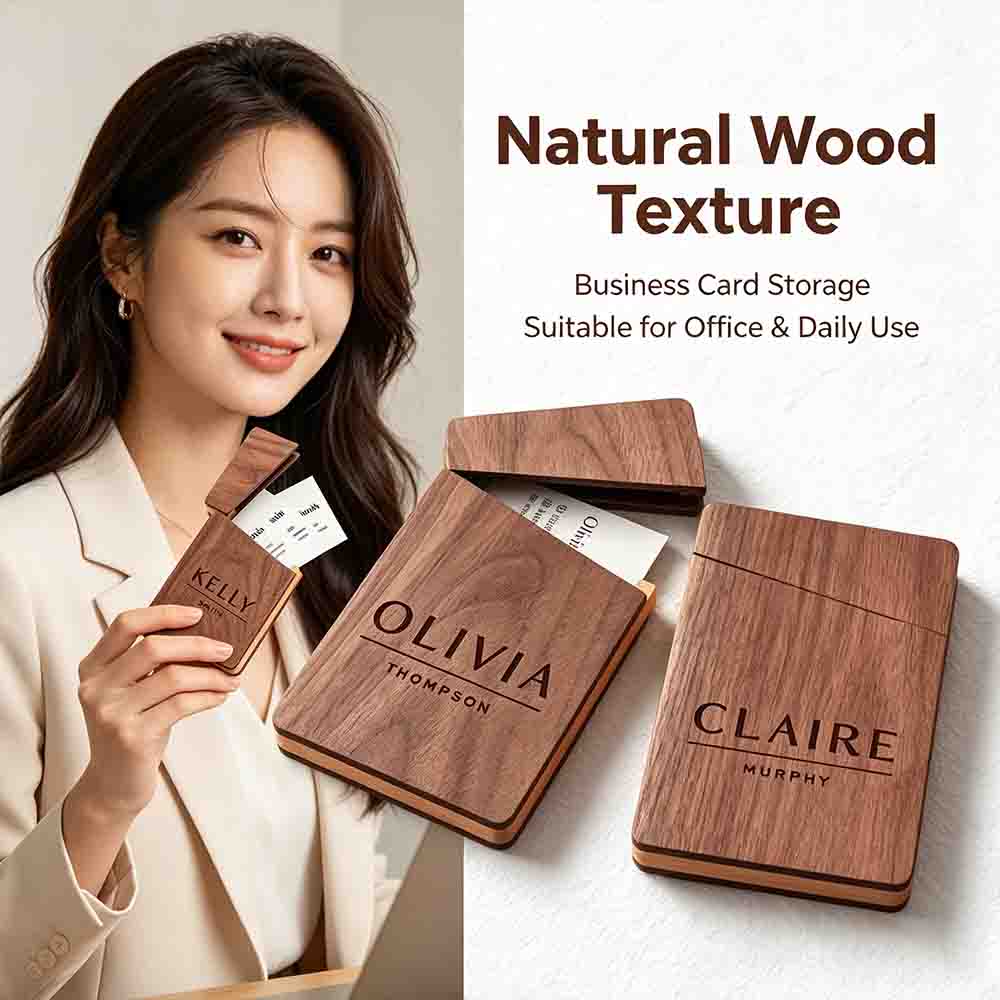 Business Card Holder Wooden Of - Personalized Name Box recensie en prijs