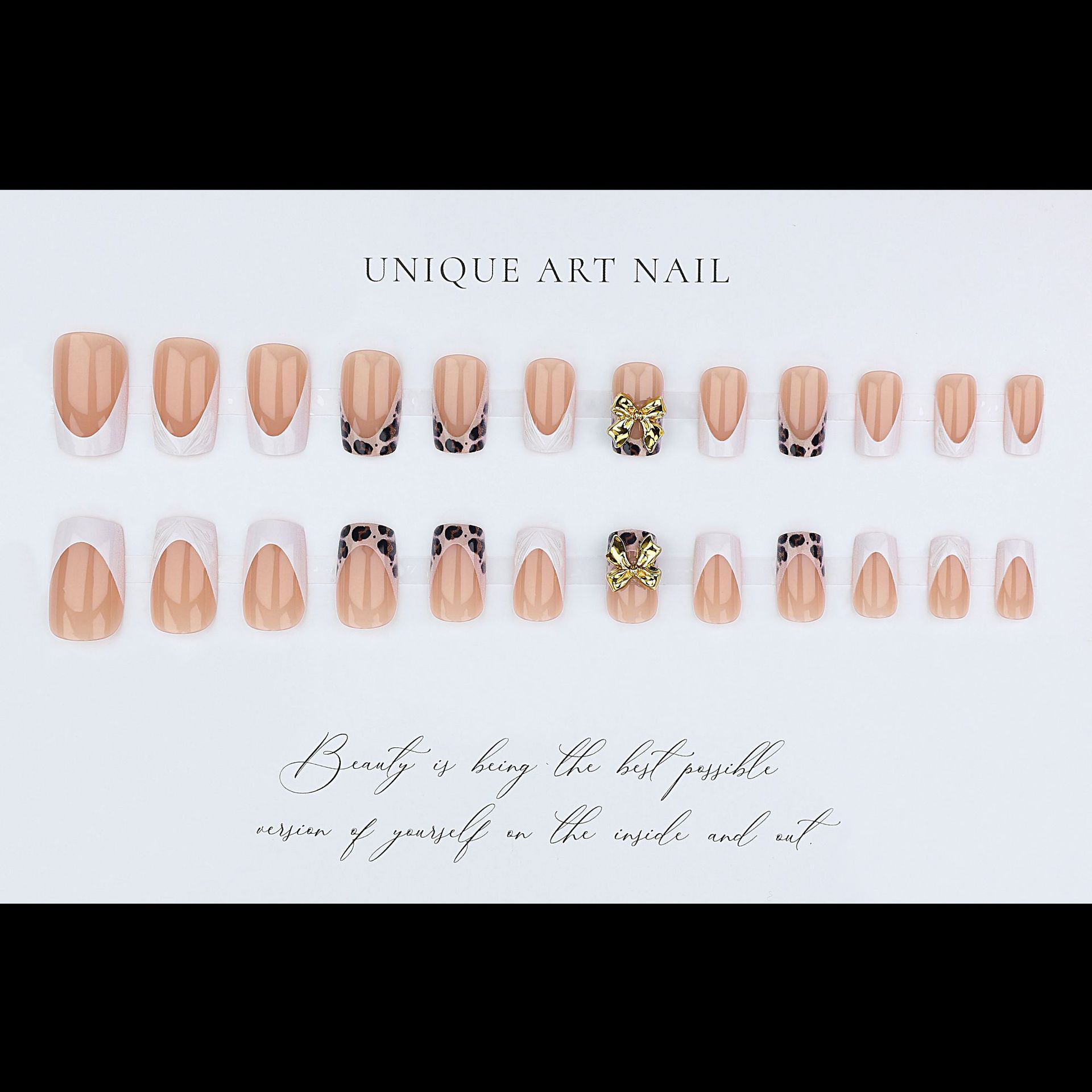 Short square fake nails for wo - Pressed Flower Art recensie en prijs