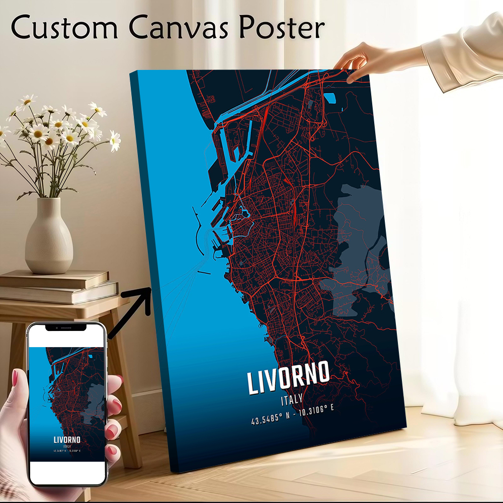 Livorno City Map Printed Canva - Custom Map Poster recensie en prijs