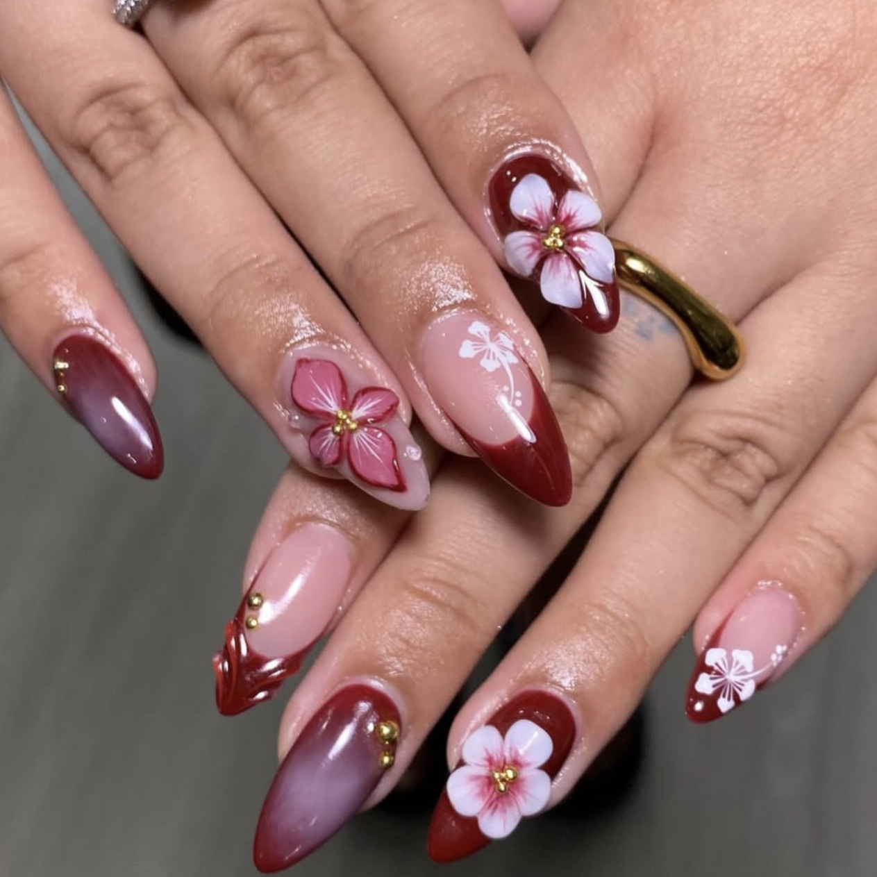 24pcs Red French Press on Nail - Pressed Flower Art recensie en prijs
