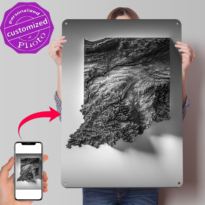 Indiana Topographic Map Printe - Custom Map Poster recensie en prijs